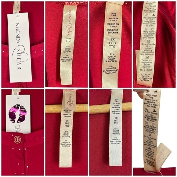 RHONDA SHEAR SHIMMER RED COZY HOLIDAY MATCHING PAJAMA PJ SET - Picture 14 of 15